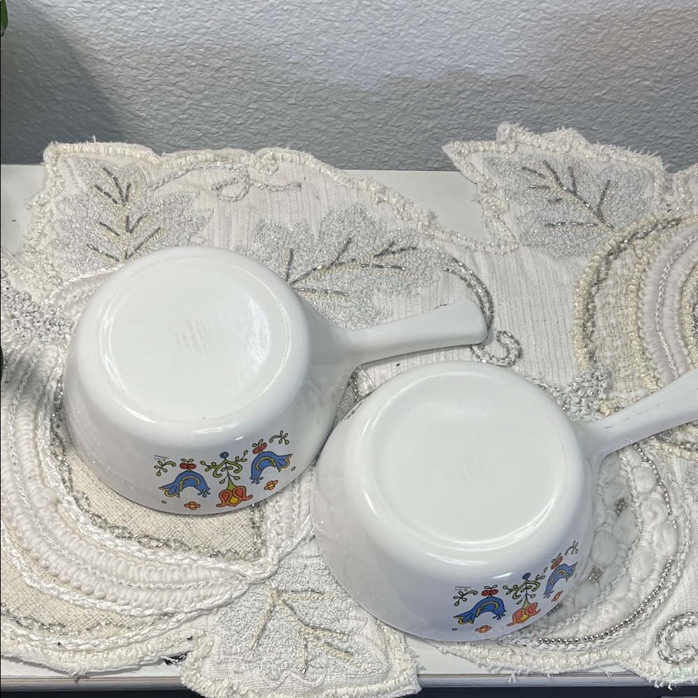 Vintage Corning ware Blue Bird Country Festival Sauce Pans - Picture 5 of 8